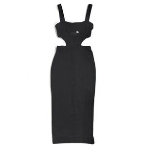 ATOIR The Vista Dress Corset Cutout Midi Cocktail Ponte Knit Black Clean Girl 4